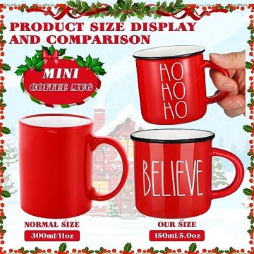 Christmas Mini Coffee Mugs Set of 6 for Holiday Cheer