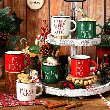 Christmas Mini Coffee Mugs Set of 6 for Holiday Cheer