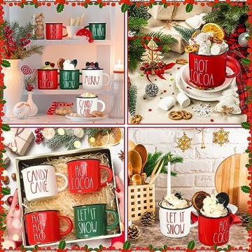Christmas Mini Coffee Mugs Set of 6 for Holiday Cheer