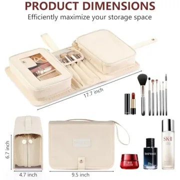 Compact Travel Makeup Bag for Women with Large Capacity