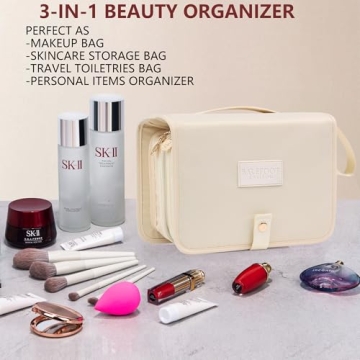Compact Travel Makeup Bag for Women with Large Capacity