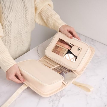 Compact Travel Makeup Bag for Women with Large Capacity