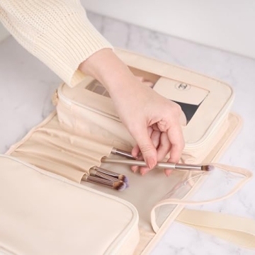 Compact Travel Makeup Bag for Women with Large Capacity