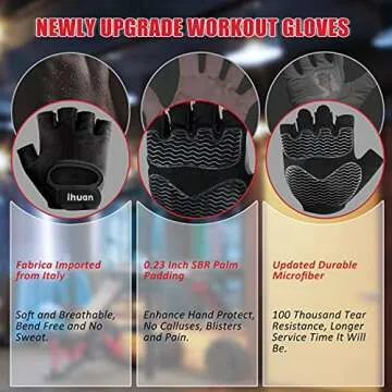 ihuan Breathable Workout Gloves for Optimal Grip and Protection