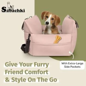 Sabachki Dog Bed Car Seat | Waterproof Dog Booster Seat for Car | Easy to Carry Dog Bed with Handles...