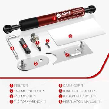 IAQWE Truck Tailgate Assist Shock 43301 for Ram 1500 2500 3500 (2009-2018, Classic 2019)