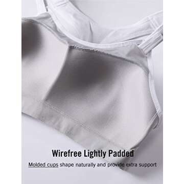 SYROKAN Women's Sports Bra Front Adjustable High Impact Support Padded Wireless Racerback Plus Size Running Bra White 32DD