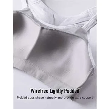 SYROKAN Women's Sports Bra Front Adjustable High Impact Support Padded Wireless Racerback Plus Size Running Bra White 32DD