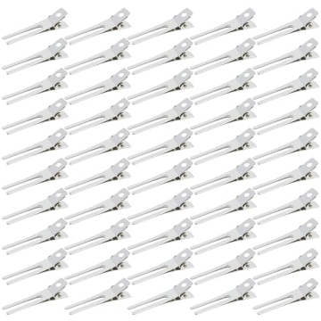 Ryalan Double Prong Hair Clips - 50 Pack For Easy Styling