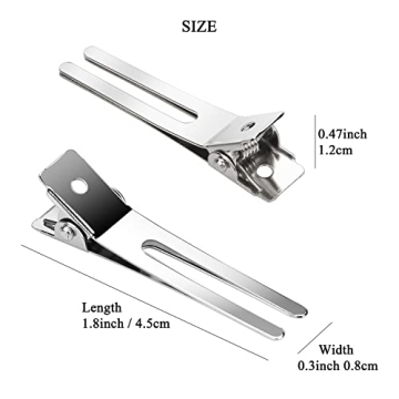Ryalan Double Prong Hair Clips - 50 Pack For Easy Styling