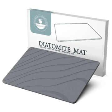 LOFTER Stone Bath Mat, Diatomite Stone Bath Mat Nonslip Super Absorbent Quick Drying Stone Mat for K...