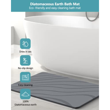 LOFTER Stone Bath Mat - Non-Slip, Quick Drying and Stylish