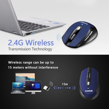 LeadsaiL Wireless Computer Mouse with Adjustable DPI and Comfort