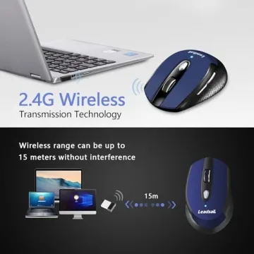 LeadsaiL Wireless Computer Mouse with Adjustable DPI and Comfort