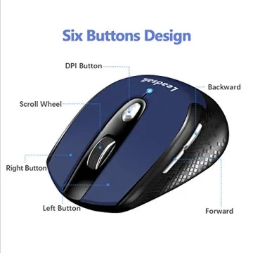 LeadsaiL Wireless Computer Mouse with Adjustable DPI and Comfort