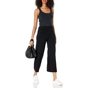 The Drop Women's Bernadette Pull-On Cropped Sweater Pant, Black, M