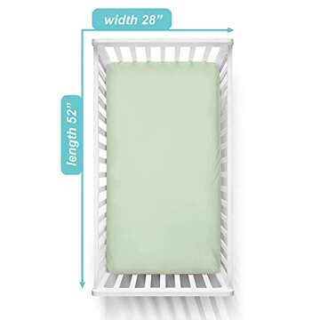 TL Care Fitted Crib Sheet 28" x 52", Soft Breathable Neutral 100% Cotton Jersey Sheet, Celery, for B...