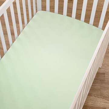 TL Care Fitted Crib Sheet 28" x 52", Soft Breathable Neutral 100% Cotton Jersey Sheet, Celery, for Boys and Girls, Fits Crib and Toddler Bed mattresses