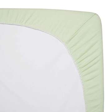 TL Care Fitted Crib Sheet 28" x 52", Soft Breathable Neutral 100% Cotton Jersey Sheet, Celery, for Boys and Girls, Fits Crib and Toddler Bed mattresses
