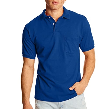 Hanes Men's Short-Sleeve Polo 2-Pack Deep Royal Small