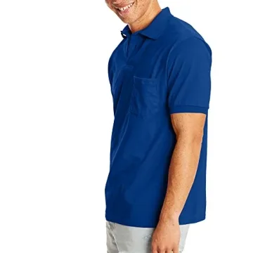 Hanes Men's Short-Sleeve Polo 2-Pack Deep Royal Small