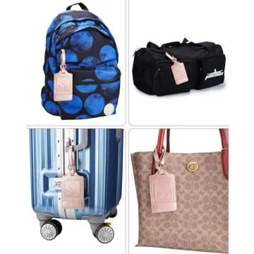 Teskyer Luggage Tags, 3 Pack Premium PU Leather Luggage Tags Privacy Protection Travel Bag Labels Suitcase Tags