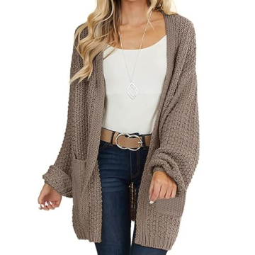 Stylish MEROKEETY Women's Chunky Knit Sweater Cardigan