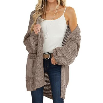 Stylish MEROKEETY Women's Chunky Knit Sweater Cardigan