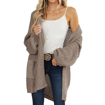 Stylish MEROKEETY Women's Chunky Knit Sweater Cardigan