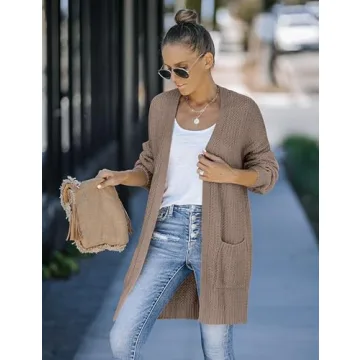 Stylish MEROKEETY Women's Chunky Knit Sweater Cardigan