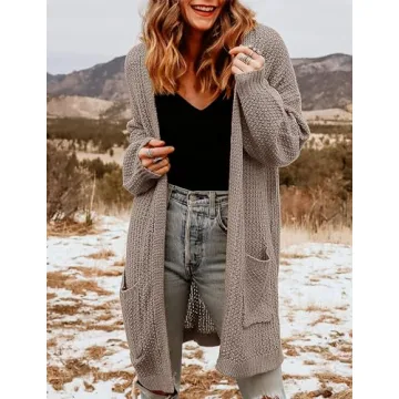 Stylish MEROKEETY Women's Chunky Knit Sweater Cardigan