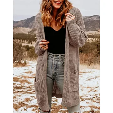 Stylish MEROKEETY Women's Chunky Knit Sweater Cardigan