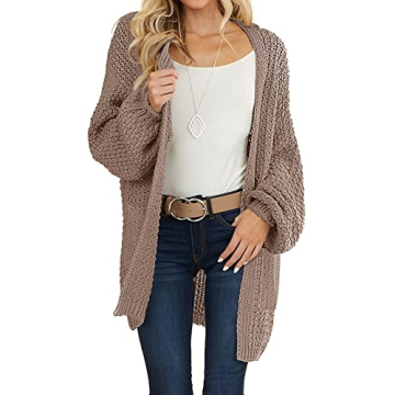 Stylish MEROKEETY Women's Chunky Knit Sweater Cardigan