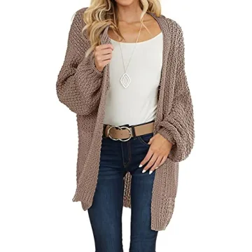 Stylish MEROKEETY Women's Chunky Knit Sweater Cardigan