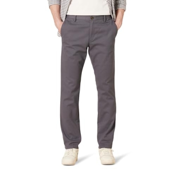 Amazon Essentials Men's Slim-Fit Wrinkle-Resistant Flat-Front Chino Pants in Grey