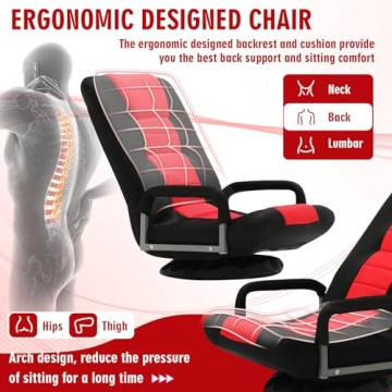 Buymoth Adjustable Swivel Floor Gaming Chair for Comfort