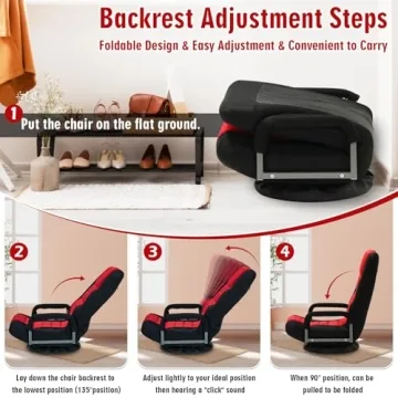 Buymoth Adjustable Swivel Floor Gaming Chair for Comfort