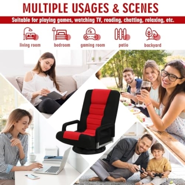 Buymoth Adjustable Swivel Floor Gaming Chair for Comfort