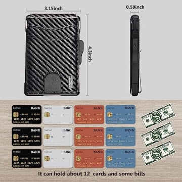 Slim Bifold Leather Wallet with Money Clip & RFID