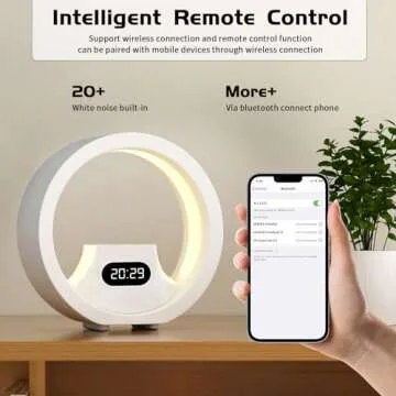 GDbow White Noise Machine with Remote Control 8 Colors Night Lights White Noise Sound Machine with 20 High Fidelity Soothing Sounds Timer Feature Sound Machine for Adults (White-100) (6.290 inch)