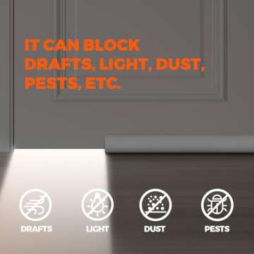 Holikme Door Draft Stopper Door Sweep Weather Stripping Noise Blocker Window Breeze Blocker Adjustab...