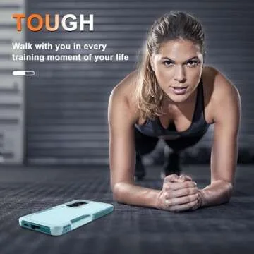 RMOCR Case for Samsung Galaxy S25 Plus, Full Body Heavy Duty Rugged Shockproof Protective Phone Cover with Lanyard Strap, Tempered Glass Screen Protector and Camera Lens Cover, Mint Green