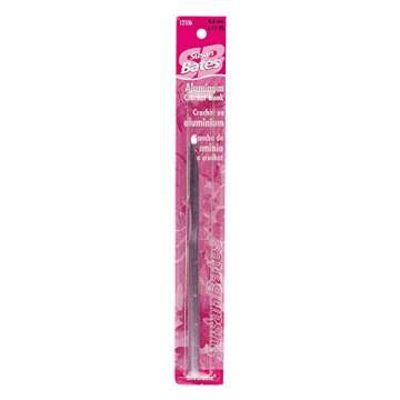 Susan Bates 5-1/2-Inch Silvalume Aluminum Crochet Hook, 8mm, Silver Pink