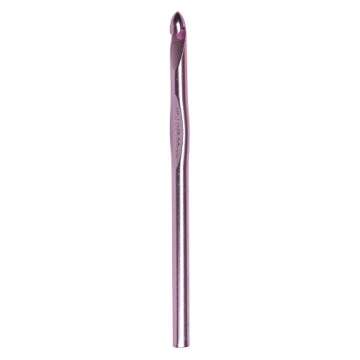 Susan Bates 5-1/2-Inch Silvalume Aluminum Crochet Hook, 8mm, Silver Pink