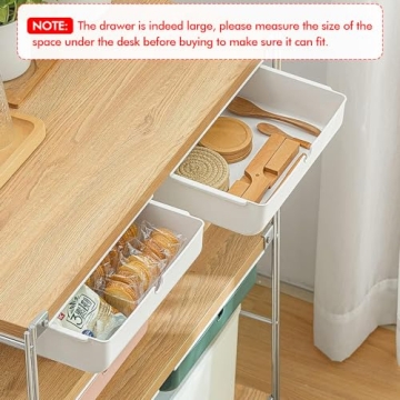 Poeland Under Desk Drawer Organizer for Effortless Clutter-Free Space