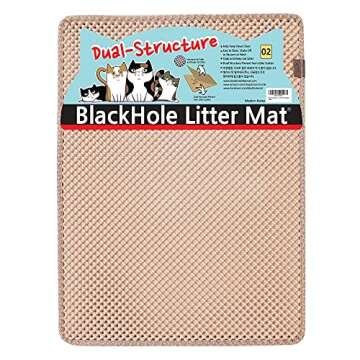BlackHole Litter Mat Large Size Rectangular 30" X 23" (Beige)