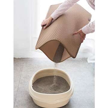 BlackHole Litter Mat Large Size Rectangular 30" X 23" (Beige)