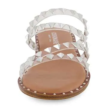 CUSHIONAIRE Women's Tonya Studded Slide Sandals for Summer