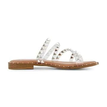 CUSHIONAIRE Women's Tonya Studded Slide Sandals for Summer