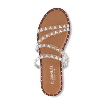 CUSHIONAIRE Women's Tonya Studded Slide Sandals for Summer